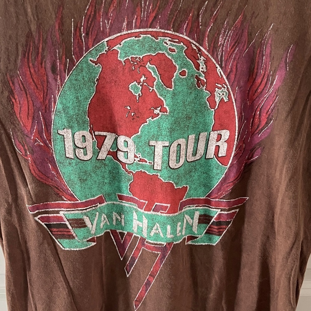 Van Halen 1979 Tour Brown T-Shirt 2023 official merch sz medium - Picture 2 of 7